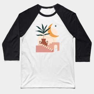 Houseplant in a Moonlight - Modern Abstract Art Baseball T-Shirt